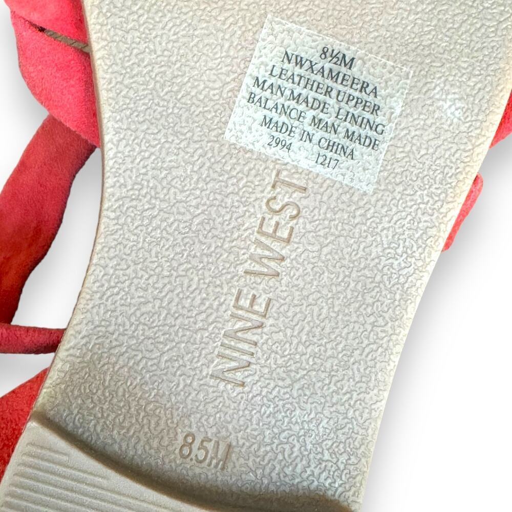 Nine West Xameera Suede Ankle Tie Flat Braided Toe Sandals Size 8 NEW NO BOX - Picture 11 of 11